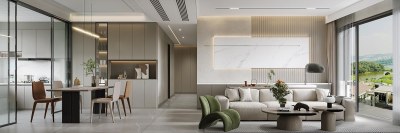 现代简约客餐厅3D模型下载